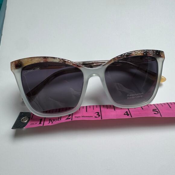 NWOT Di Valdi 0158 brown white snake print texture sunglasses main image 6